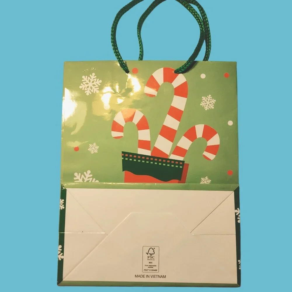 Christmas Gift Bag Candy Cane Stocking Design